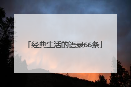 经典生活的语录66条