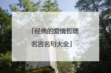 经典的爱情哲理名言名句大全