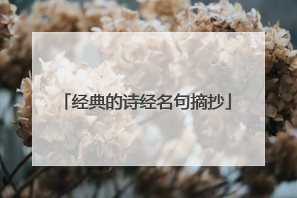 经典的诗经名句摘抄