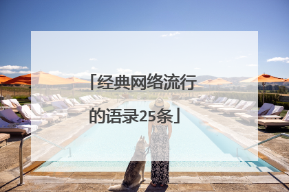 经典网络流行的语录25条