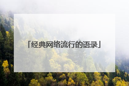 经典网络流行的语录