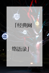 经典网络语录