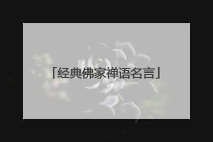 经典佛家禅语名言