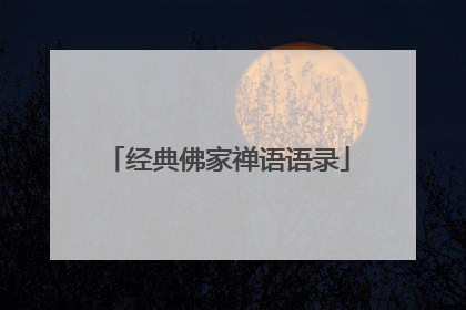 经典佛家禅语语录