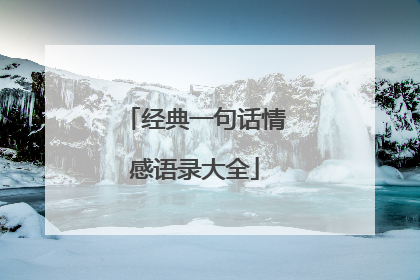 经典一句话情感语录大全