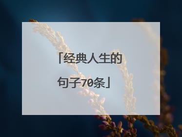 经典人生的句子70条