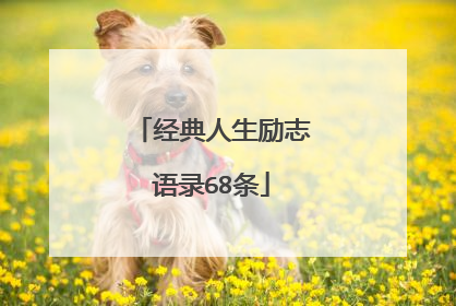 经典人生励志语录68条