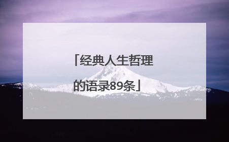 经典人生哲理的语录89条