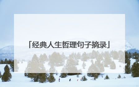 经典人生哲理句子摘录