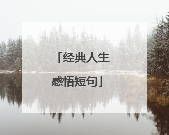 经典人生感悟短句