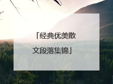 经典优美散文段落集锦