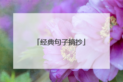 经典句子摘抄