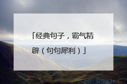 经典句子，霸气精辟（句句犀利）