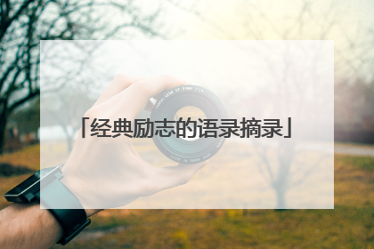 经典励志的语录摘录