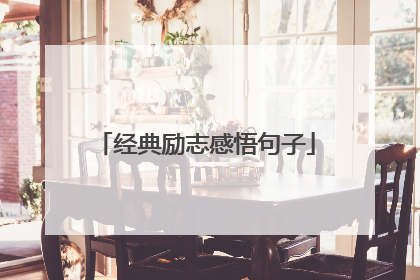 经典励志感悟句子