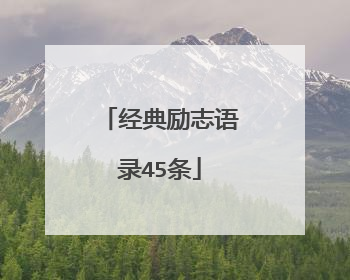 经典励志语录45条