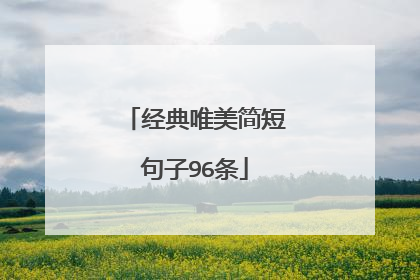 经典唯美简短句子96条