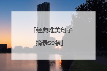 经典唯美句子摘录59条