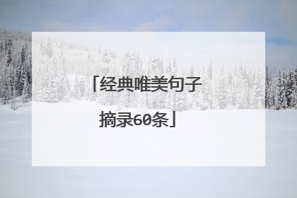 经典唯美句子摘录60条