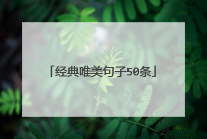 经典唯美句子50条