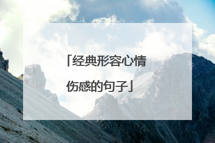 经典形容心情伤感的句子