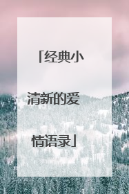 经典小清新的爱情语录