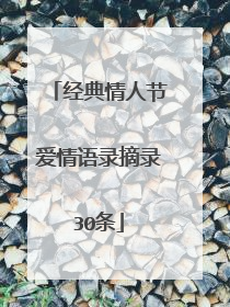经典情人节爱情语录摘录30条