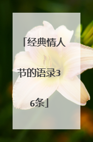 经典情人节的语录36条