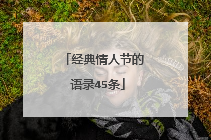 经典情人节的语录45条