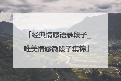 经典情感语录段子_唯美情感微段子集锦