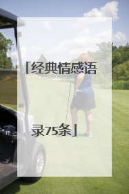 经典情感语录75条
