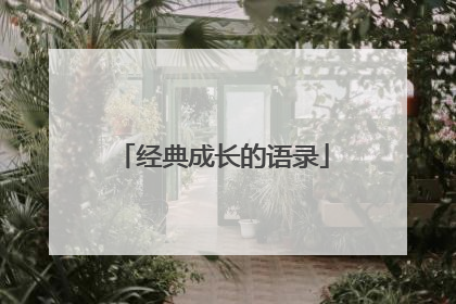 经典成长的语录