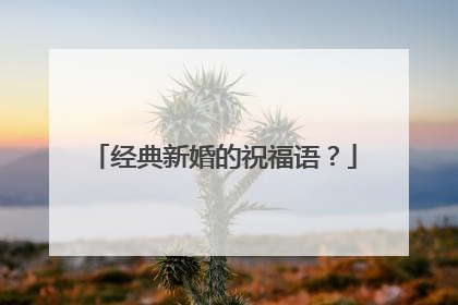 经典新婚的祝福语?