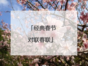 经典春节对联春联