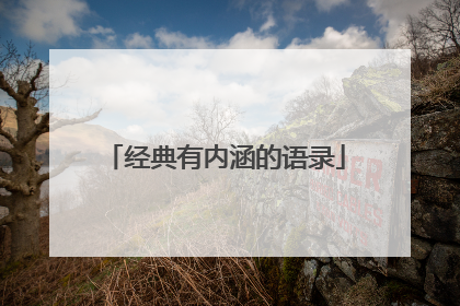 经典有内涵的语录