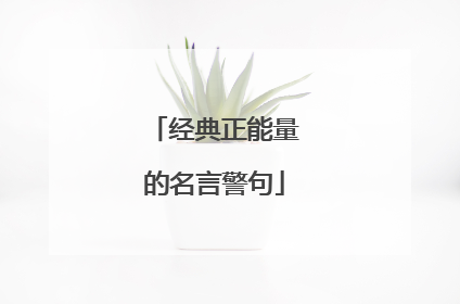经典正能量的名言警句