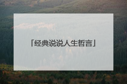 经典说说人生哲言