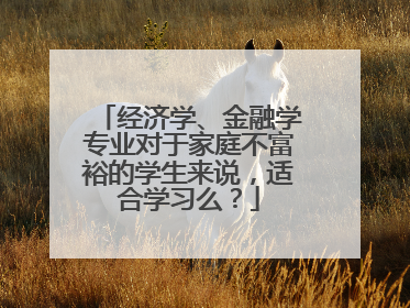 经济学、金融学专业对于家庭不富裕的学生来说，适合学习么？