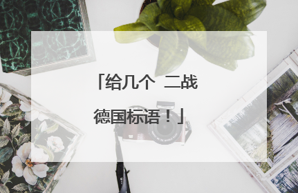 给几个 二战德国标语!