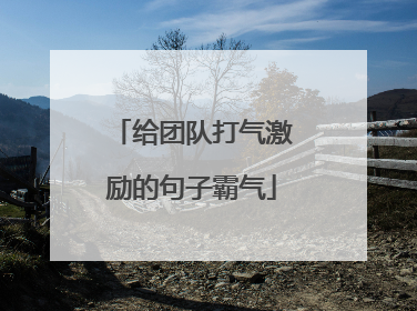 给团队打气激励的句子霸气
