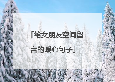 给女朋友空间留言的暖心句子