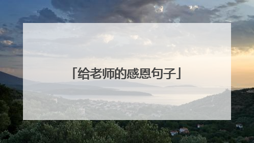 给老师的感恩句子