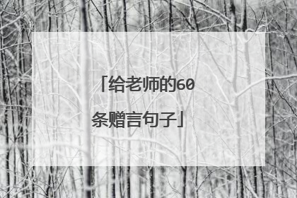 给老师的60条赠言句子