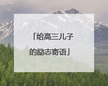 给高三儿子的励志寄语