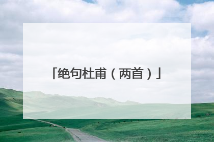 绝句杜甫（两首）