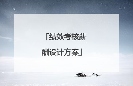绩效考核薪酬设计方案
