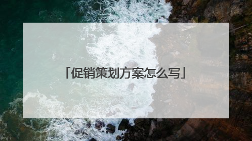 促销策划方案怎么写