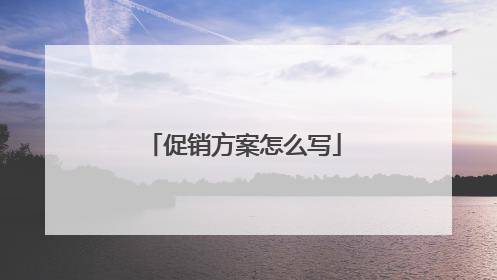 促销方案怎么写