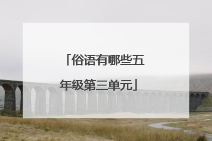 俗语有哪些五年级第三单元