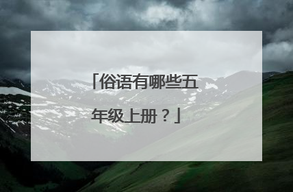 俗语有哪些五年级上册?